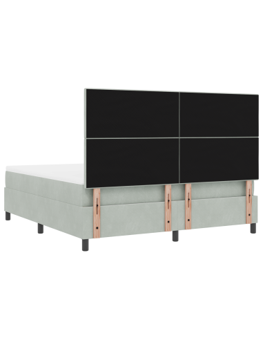 Letto a Sorgente LED Grigio chiaro 180 x 200 cm Tessuto