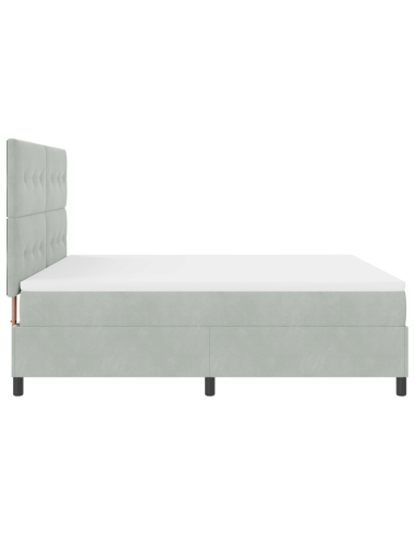 Letto a Sorgente LED Grigio chiaro 180 x 200 cm Tessuto