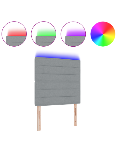 Testiera LED con testiera Grigio chiaro 80 cm Poliestere