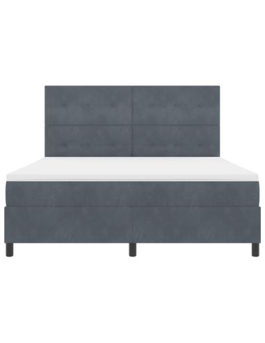 Letto a Sorgente LED Grigio scuro 180 x 200 cm Tessuto