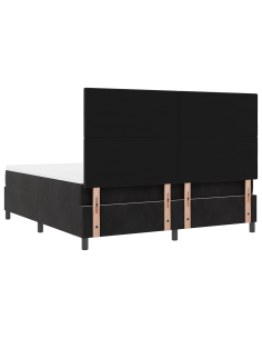 Letto a Sorgente LED con materasso Nero 180 x 200 cm Tessuto 2