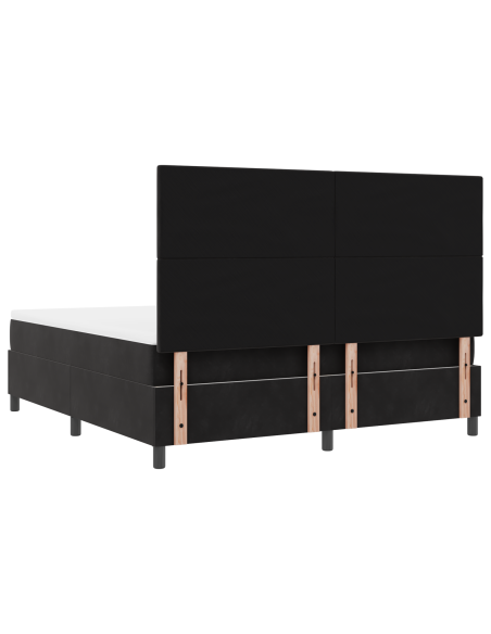 Letto a Sorgente LED con materasso Nero 180 x 200 cm Tessuto