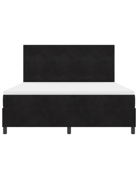 Letto a molle con materasso e LED Nero 180x200 cm in velluto
