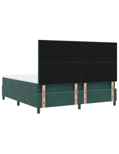 Letto a Sorgente LED Verde Scuro 180 x 200 cm Tessuto 2