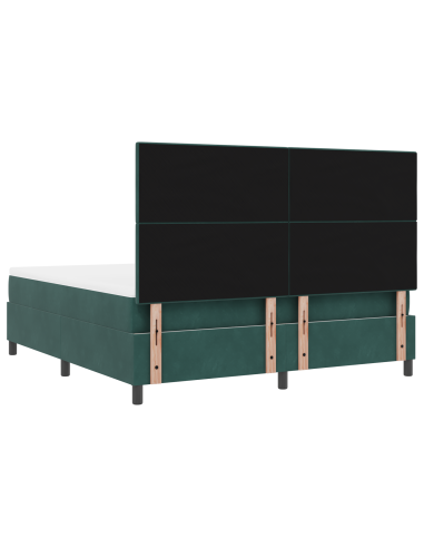 Letto a Sorgente LED Verde Scuro 180 x 200 cm Tessuto