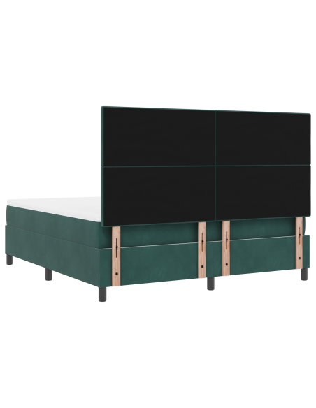 Letto a Sorgente LED Verde Scuro 180 x 200 cm Tessuto