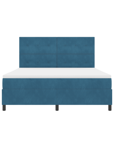 Letto a Sorgente LED Blu Scuro 180 x 200 cm Tessuto