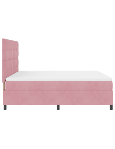 Letto a Sorgente LED con materasso Rosa 180 x 200 cm Tessuto