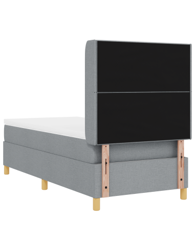 Letto a molle con materasso Grigio chiaro 140 x 190 cm Tessuto