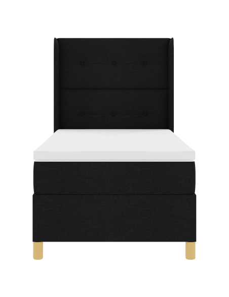 Letto a molle con materasso Nero 140 x 190 cm Tessuto