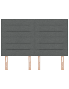 Testiera LED con testiera Grigio scuro 144 cm Poliestere