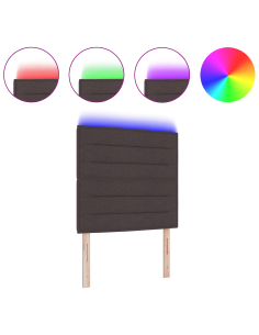 Testiera LED con testiera Marrone Scuro 80 cm Poliestere 2