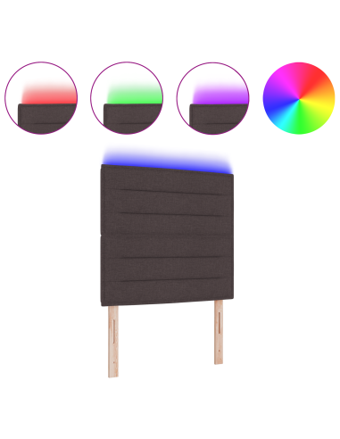 Testiera LED con testiera Marrone Scuro 80 cm Poliestere