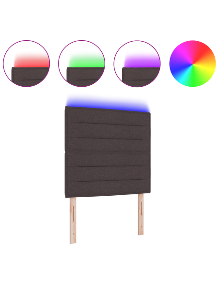 Testiera LED Design Linea Marrone Scuro 80 cm in Tessuto