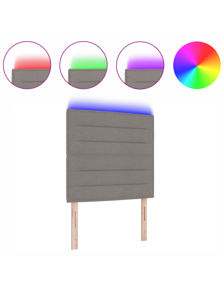 Testata LED Design Linea Tortora 80 cm Tessuto