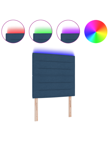 Testiera LED con luci a strisce a LED Blu 80 cm Poliestere