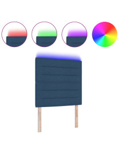 Testiera LED con luci a strisce a LED Blu 90 cm Poliestere 2