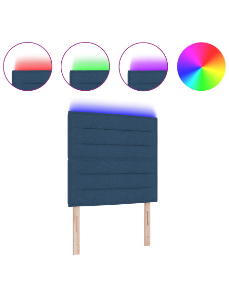Testiera LED Design a Linee Blu 100 cm Tessuto