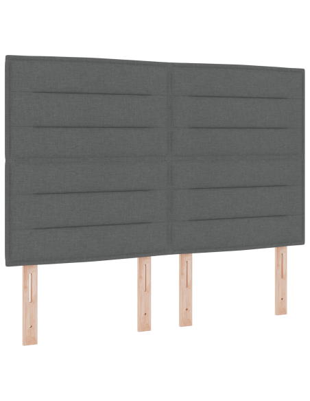 Testiera LED con testiera Grigio scuro 144 cm Poliestere