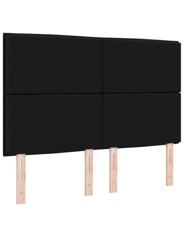 Testiera LED con luci a strisce a LED Nero 144 cm Poliestere