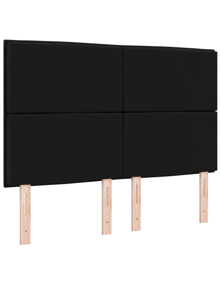 Testiera LED con luci a strisce a LED Nero 144 cm Poliestere