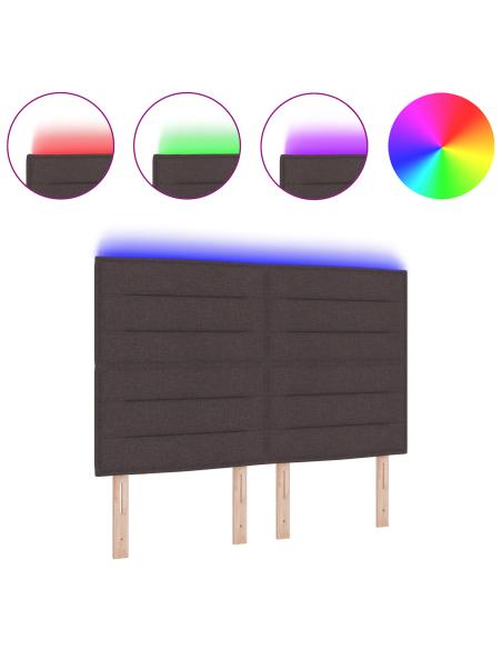 Testata LED Design Linee Marrone Scuro 72 cm Tessuto