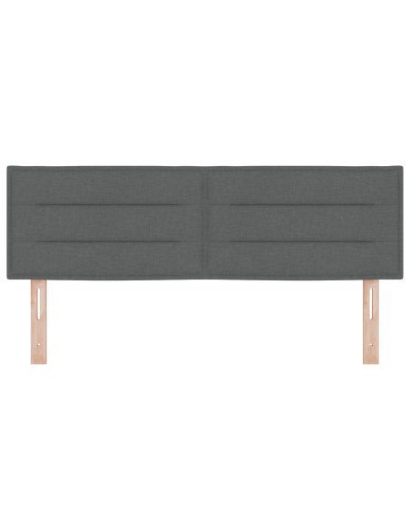 Testiera LED con testiera Grigio scuro 144 cm Poliestere