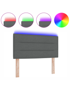 Testiera LED con testiera Grigio scuro 100 cm Poliestere 2