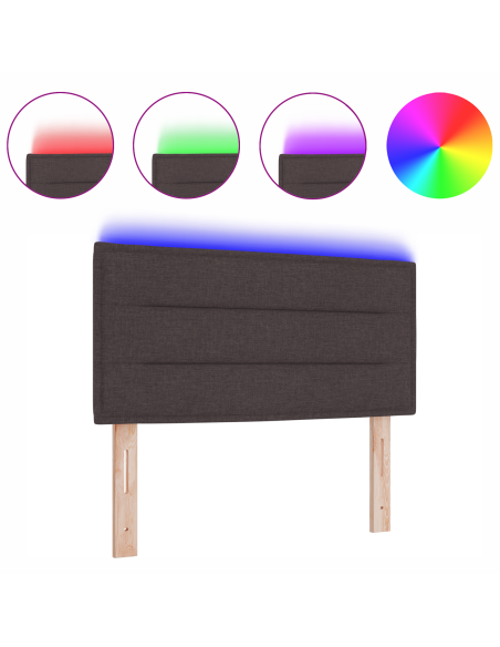 Testiera LED con testiera Marrone Scuro 100 cm Poliestere