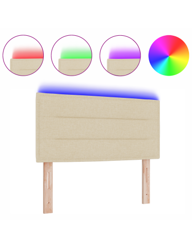 Testiera LED con luci a strisce a LED Crema 100 cm Poliestere