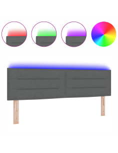 Testiera LED con testiera Grigio scuro 144 cm Poliestere 2