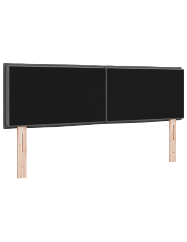 Testiera LED con testiera Grigio scuro 144 cm Poliestere