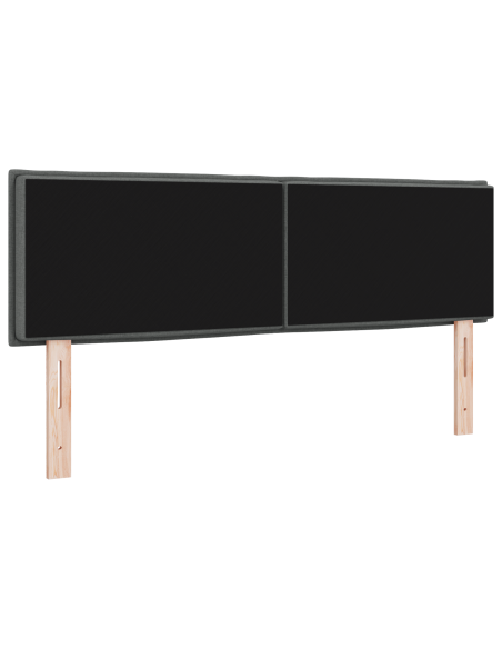 Testiera LED con testiera Grigio scuro 144 cm Poliestere