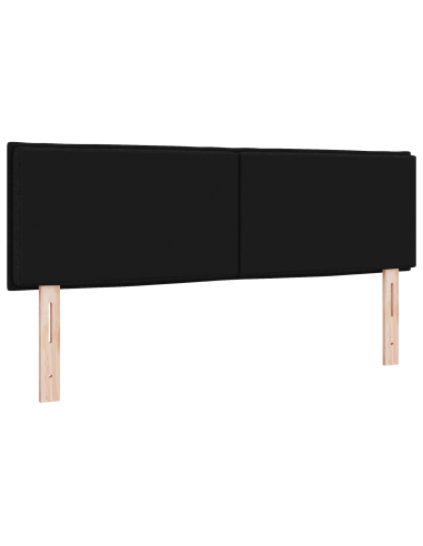 Testiera LED con luci a strisce a LED Nero 144 cm Poliestere