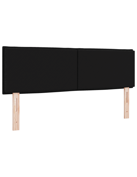 Testiera LED con luci a strisce a LED Nero 144 cm Poliestere