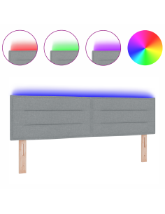 Testiera LED con testiera Grigio chiaro 160 cm Poliestere 2