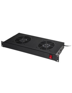 RIPIANO LINK PER ARMADI RACK19" CON 2 VENTOLE NERO 2 AGGANCI 483x170x44mm