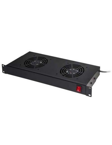 RIPIANO LINK PER ARMADI RACK19" CON 2 VENTOLE NERO 2 AGGANCI 483x170x44mm