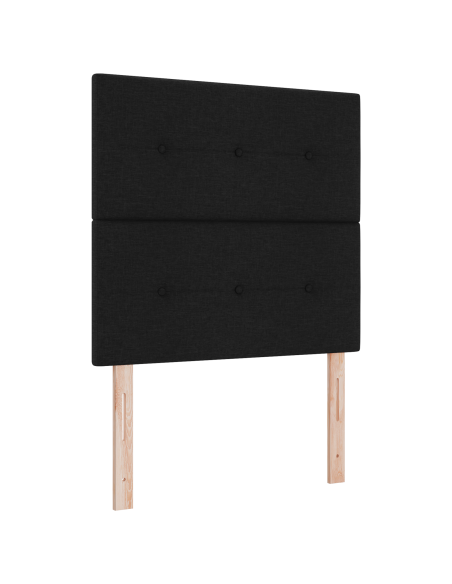 Letto Box Spring con Materasso Nero 90x200 cm Tessuto