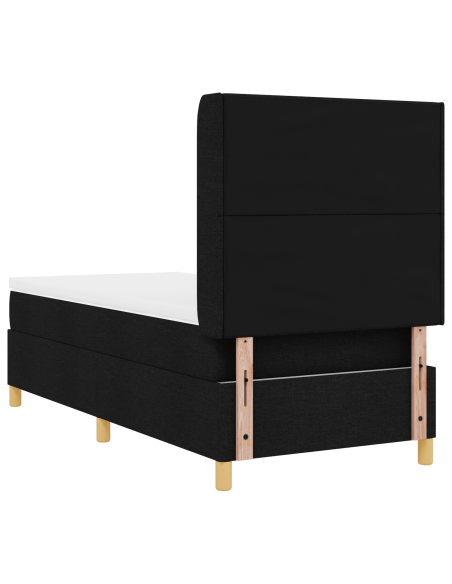 Letto a molle con materasso Nero 100 x 200 cm Tessuto