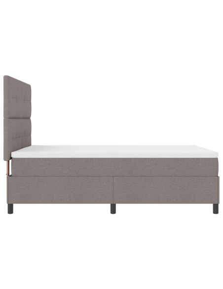 Letto con Box Spring e Materasso & LED Taupe 140x200 cm Tessuto