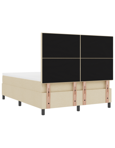 Letto a molle con materasso con led Crema 140 x 200 cm Tessuto