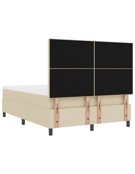 Letto a Molle con Materasso & LED Crema 140x200 cm Tessuto