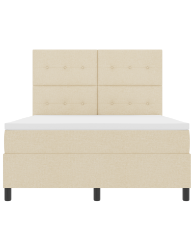 Letto a molle con materasso con led Crema 140 x 200 cm Tessuto