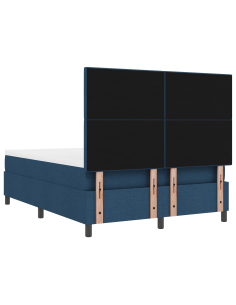 Letto a molle con materasso con led Blu 140 x 200 cm Tessuto 2