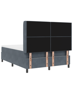 Letto a molle con strisce LED Grigio scuro 140 x 200 cm Velluto 2