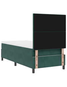 Letto a Sorgente LED Verde Scuro 80 x 200 cm Tessuto