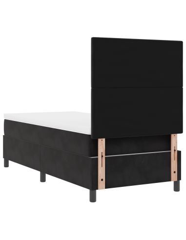 Letto a Sorgente LED con materasso Nero 80 x 200 cm Tessuto