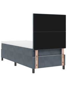 Letto a Sorgente LED Grigio scuro 80 x 200 cm Tessuto