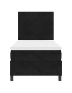 Letto a Sorgente LED con materasso Nero 90 x 190 cm Tessuto 2